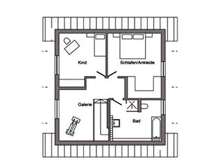 Fertighaus E 15-107.2 von SchwörerHaus Schlüsselfertig ab 213628€, Satteldach-Klassiker Grundriss 2