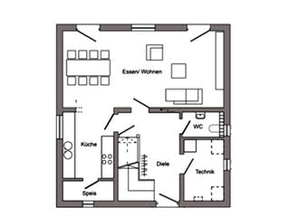 Fertighaus E 15-107.2 von SchwörerHaus Schlüsselfertig ab 213628€, Satteldach-Klassiker Grundriss 1
