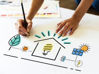 Konzept regenerative Energien im Haus