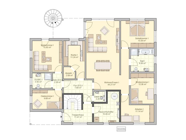 Fertighaus Eris von Fingerhut Haus Schlüsselfertig ab 798717€, Stadtvilla Grundriss 1