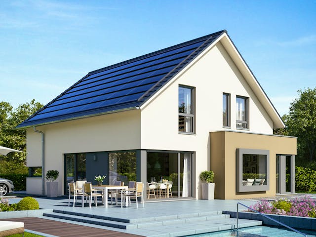 Fertighaus EVOLUTION 162 V2 von Bien-Zenker Schlüsselfertig ab 418006€, Satteldach-Klassiker Außenansicht 1 Fertighaus EVOLUTION 162 V2 von Bien-Zenker Schlüsselfertig ab 418006€, Satteldach-Klassiker Außenansicht 1