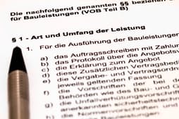 Paragraphen und Bauleistungen
