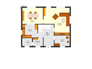 Fertighaus Finn von Zimmermann Haus, Satteldach-Klassiker Grundriss 1