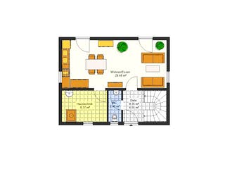 Fertighaus Jana von Ludwig Andrä Holzbau Schlüsselfertig ab 176916€, Satteldach-Klassiker Grundriss 1