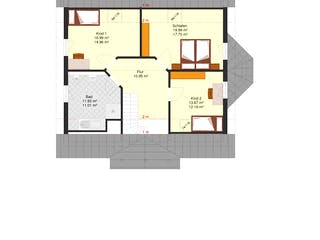 Fertighaus Lena von Zimmermann Haus, Satteldach-Klassiker Grundriss 2