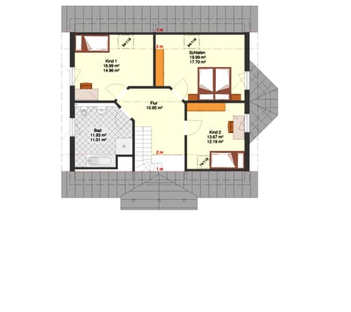 Fertighaus Lena (out) von ZIMMERMANN HAUS, Satteldach-Klassiker Grundriss 2