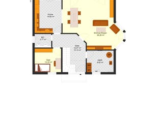 Fertighaus Lena von Zimmermann Haus, Satteldach-Klassiker Grundriss 1