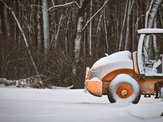 Baustelle im Winter