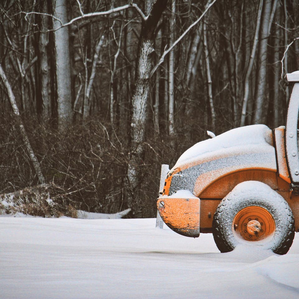 Baustelle im Winter