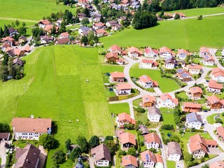 Dorf in Deutschland aus der Vogelperspektive Dorf in Deutschland aus der Vogelperspektive