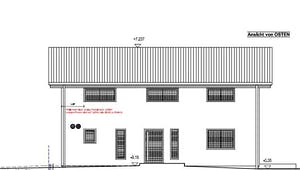 Planungsskizze eines Hauses von der Seite