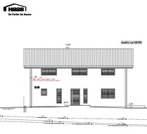 Planungsskizze eines Hauses von der Seite