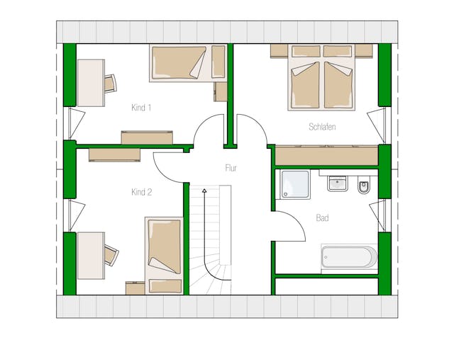 Massivhaus Stendal von HELMA MASSIVHAUS Schlüsselfertig ab 296200€, Satteldach-Klassiker Grundriss 2