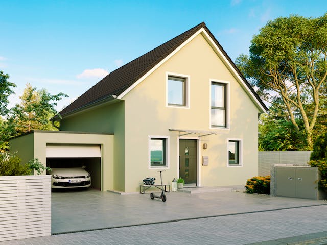 Massivhaus Wismar von HELMA MASSIVHAUS Schlüsselfertig ab 301200€, Satteldach-Klassiker Außenansicht 1