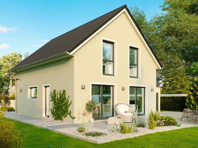 Massivhaus Wismar von HELMA MASSIVHAUS Schlüsselfertig ab 301200€, Satteldach-Klassiker Außenansicht 2