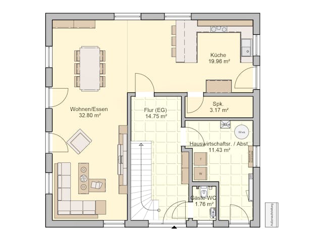 Fertighaus Lando von Fingerhut Haus Schlüsselfertig ab 436768€, Satteldach-Klassiker Grundriss 1
