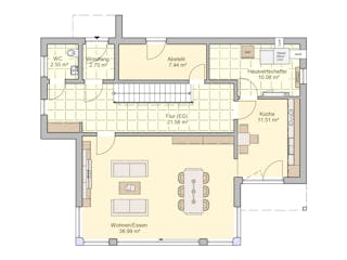 Fertighaus Linea von Fingerhut Haus Schlüsselfertig ab 531052€, Cubushaus Grundriss 1