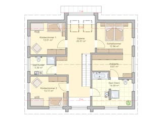Fertighaus Musterhaus Erlangen von Fingerhut Haus Schlüsselfertig ab 548910€, Satteldach-Klassiker Grundriss 2