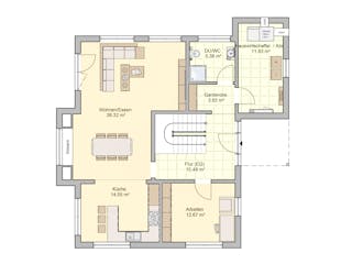 Fertighaus Günzburg von Fingerhut Haus Schlüsselfertig ab 565278€, Satteldach-Klassiker Grundriss 1