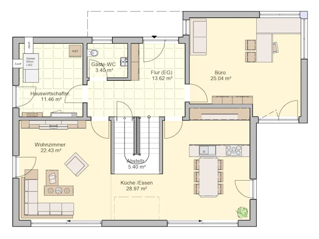 Fertighaus Koblenz von Fingerhut Haus Schlüsselfertig ab 571552€, Satteldach-Klassiker Grundriss 1