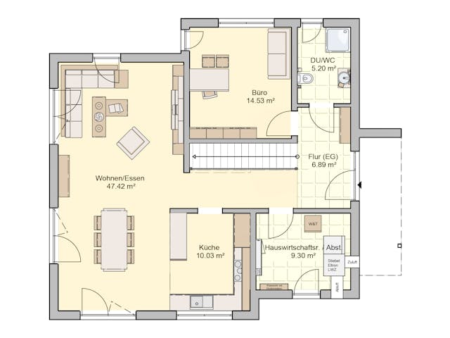 Fertighaus Mannheim von Fingerhut Haus Schlüsselfertig ab 499203€, Satteldach-Klassiker Grundriss 1