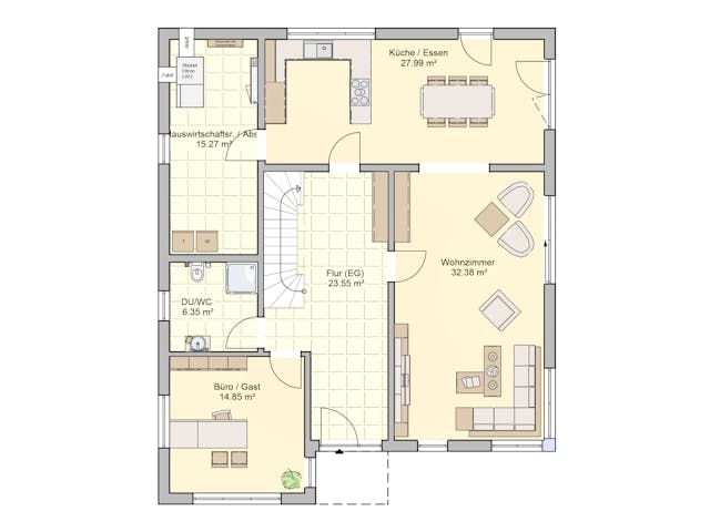 Fertighaus Stuttgart von Fingerhut Haus Schlüsselfertig ab 634703€, Satteldach-Klassiker Grundriss 1