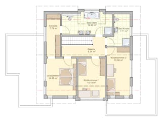 Fertighaus Wuppertal von Fingerhut Haus Schlüsselfertig ab 606177€, Satteldach-Klassiker Grundriss 2