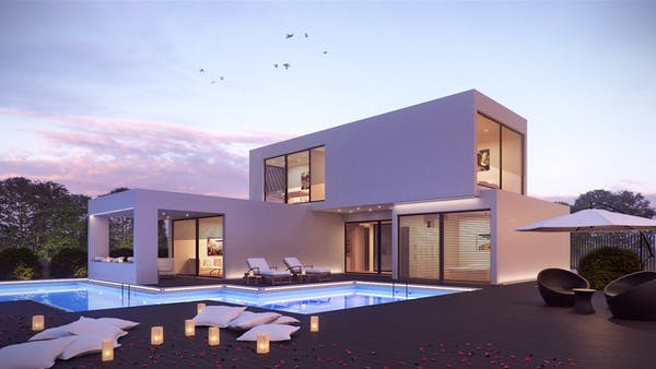 Modernes Haus in modularer Bauweise