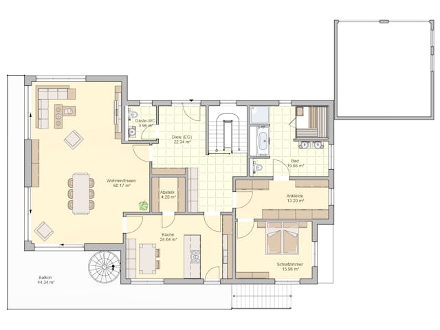 Fertighaus Novium von Fingerhut Haus Schlüsselfertig ab 710542€, Satteldach-Klassiker Grundriss 1