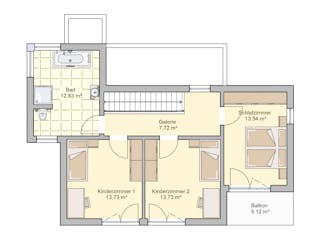 Fertighaus Patrino von Fingerhut Haus Schlüsselfertig ab 485804€, Cubushaus Grundriss 2