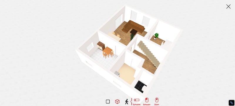 Roomle Grundriss 3D mit Möbel