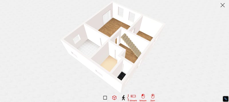 Roomle Grundriss 3D ohne Möbel