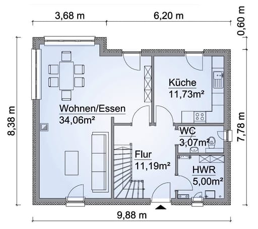 Scanhaus SH 124 Variante A Erdgeschoss