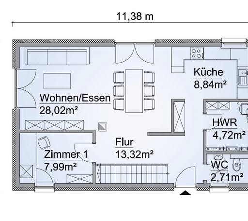 Scanhaus SH 127 S Variante A Erdgeschoss