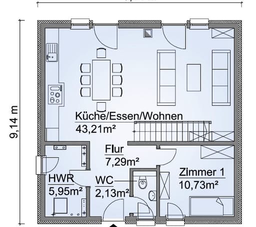 Scanhaus SH 135 S Erdgeschoss