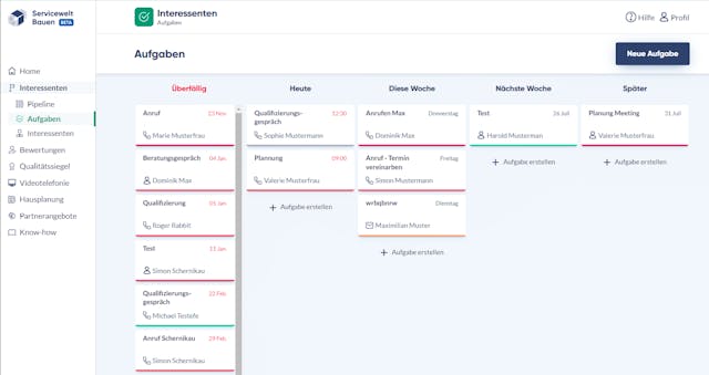 SWB Interessentenverwaltung - Aufgaben