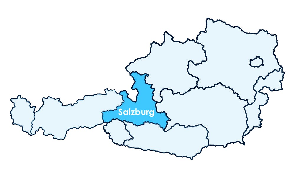 Lage von Salzburg
