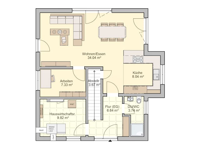 Fertighaus Seko von Fingerhut Haus Schlüsselfertig ab 419283€, Satteldach-Klassiker Grundriss 1