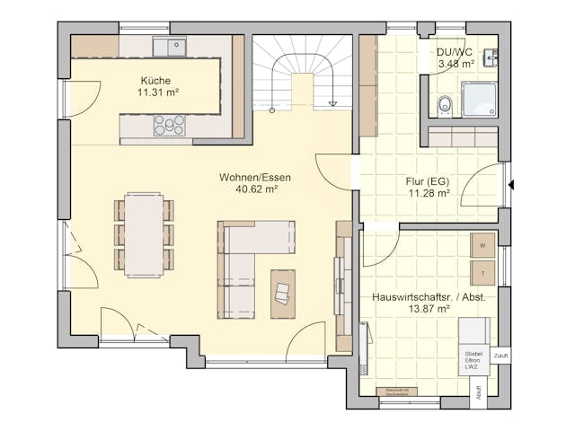 Fertighaus Solaris von Fingerhut Haus Schlüsselfertig ab 464116€, Satteldach-Klassiker Grundriss 1