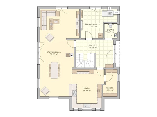 Fertighaus Suro von Fingerhut Haus Schlüsselfertig ab 605649€, Stadtvilla Grundriss 1