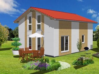 Fertighaus Tatjana von Ludwig Andrä Holzbau Schlüsselfertig ab 201564€, Satteldach-Klassiker Außenansicht 1