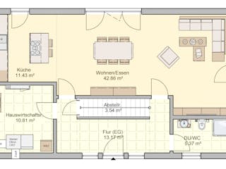 Fertighaus Turo von Fingerhut Haus Schlüsselfertig ab 479090€, Satteldach-Klassiker Grundriss 1