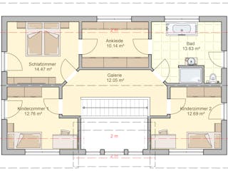 Fertighaus Turo von Fingerhut Haus Schlüsselfertig ab 479090€, Satteldach-Klassiker Grundriss 2