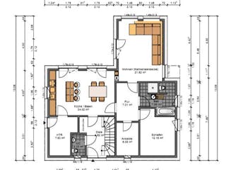 Selbst angefertigter Grundriss der Bauherren von ihrem Traumhaus