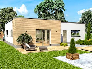 Bungalow mit Holz- und Putzfassade Bungalow mit Holz- und Putzfassade