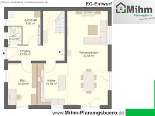 Massivhaus Idealo 150 WD von Mihm Thermobau Schlüsselfertig ab 430950€, Stadtvilla Grundriss 2