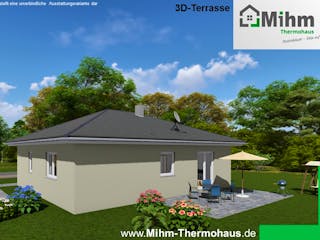 Massivhaus Bungalow90WD von Mihm Thermobau, Bungalow Außenansicht 7