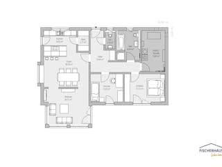 Fertighaus Bungalow S 108 von FischerHaus, Bungalow Grundriss 1
