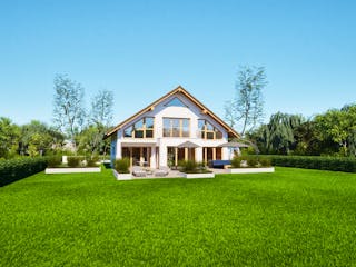 Massivhaus Entwurf NB195 von FAVORIT Massivhaus, Satteldach-Klassiker Außenansicht 3