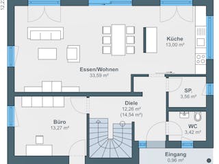 Fertighaus Ausstellungshaus Bad Vilbel – generation5.5 200 von WeberHaus Schlüsselfertig ab 450000€, Pultdachhaus Grundriss 1